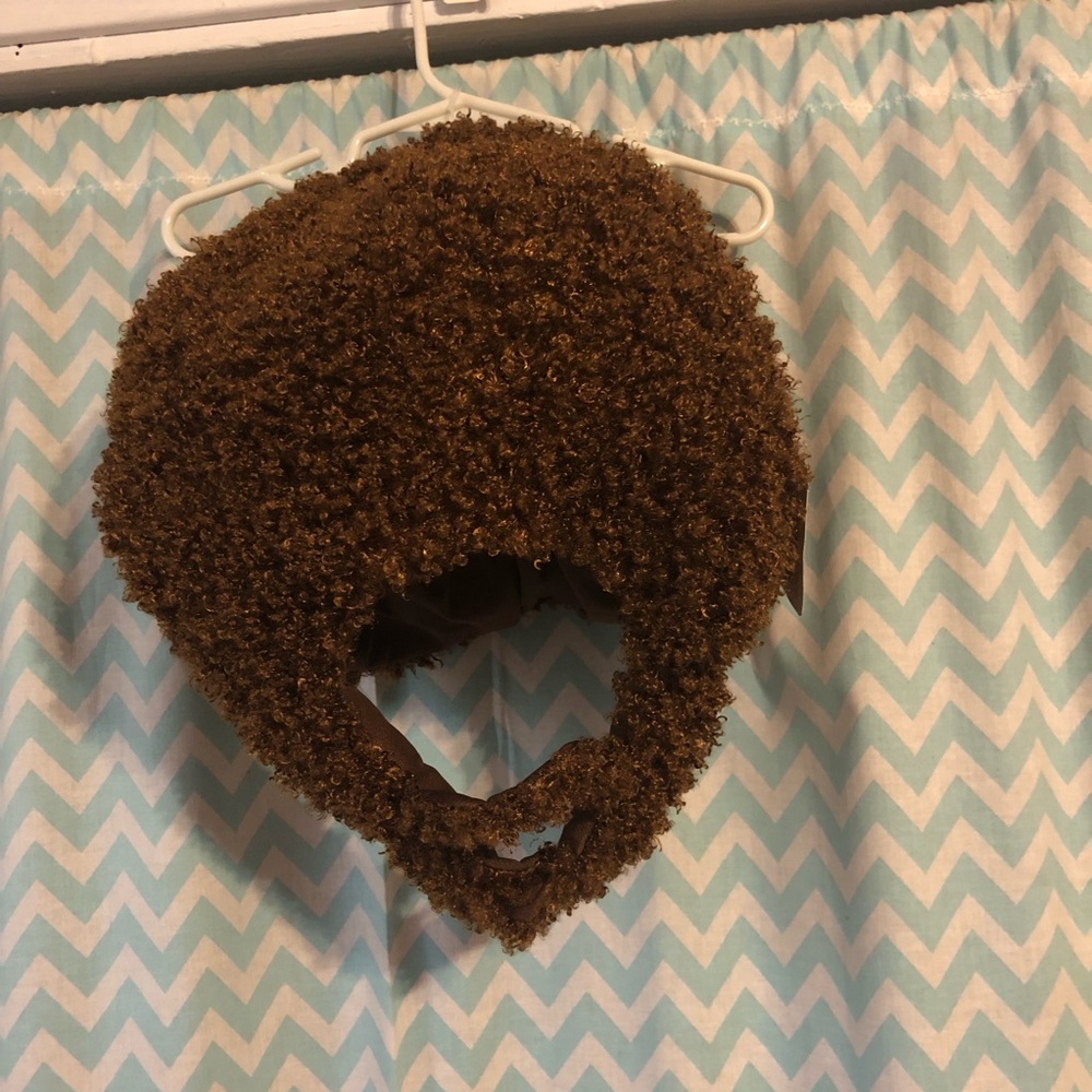 Bob Ross wig and beard costume hat unisex dense Afro plush wig Halloween
